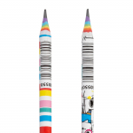 Олівець чорнографітний YES Happy colours з паперу круглий з гумкою