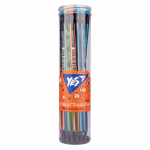 Олівець чорнографітний YES Neon Stripes трикутний з гумкою