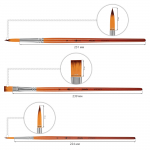 Набір пензлів худ. №5, синтетика, 3шт круглі (№1,6,12), 2шт плоскі (№4,10), Santi Studio
