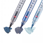 Набір маркерів акварельних  SANTI Glitter Brush, відтінки синього, 3 шт/уп.