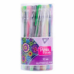 Ручка гелева YES Glitter 15 кольорів