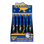 Ручка гелева Yes пиши-стирай Stand with Ukraine 0,7 мм синя