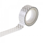 Стрічка паперова фольгированная самоклеящаяся "Зигзаг", срібло, 3 м