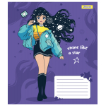 Зошит шкільний 1B Anime girl 12 аркушів коса лінія