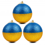 Набір новорічних куль Novogod'ko,пінопласт, 8 см, 4 шт/уп, жовто-блакитні