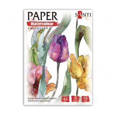 Набір паперу для акварелі SANTI "Flowers", А4, "Paper Watercolor Collection", 18 арк, 200г