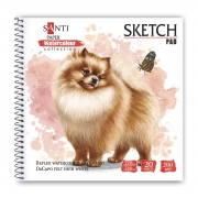 Альбом для акварелі SANTI "Animals", 210*210 мм, "Paper Watercolour Collection", 20л