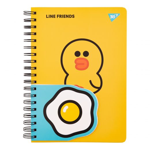 Блокнот Yes 2 в 1 В5 В7 80 арк 20 арк подвійна спіраль Line Friends Sally клітинка