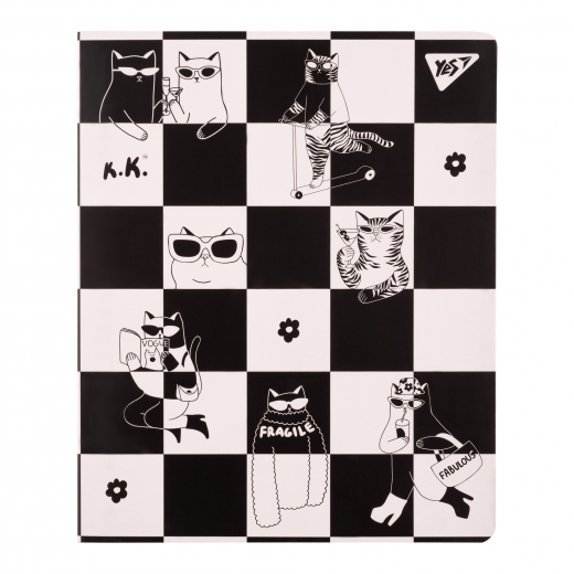 Блокнот Yes А5 50 арк cпіраль Tatoo Cats клітинка