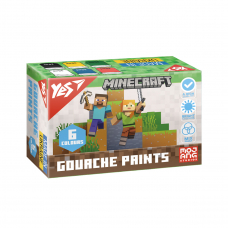 Фарби гуашеві Yes Minecraft 6 кольорів по 20 мл