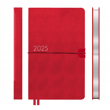 Щоденник 12х20cм дата  Leo Planner датований 2025 Glory червоний 352 стор