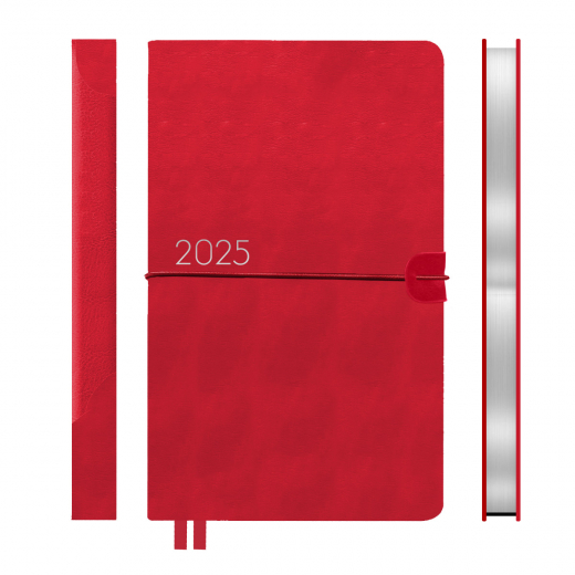 Щоденник 12х20cм дата  Leo Planner датований 2025 Glory червоний 352 стор