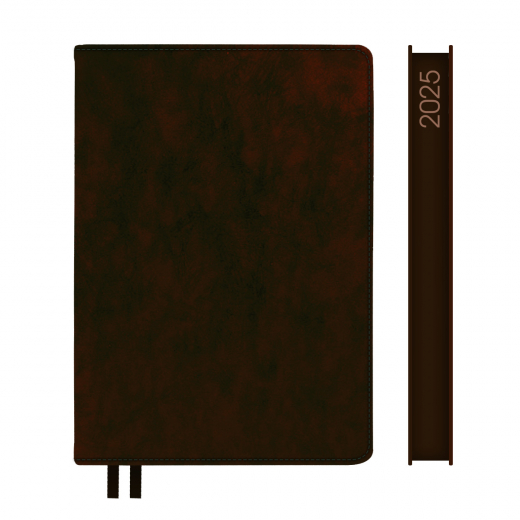 Щоденник А5 Leo Planner датований 2025 Case темно коричневий 368 стор