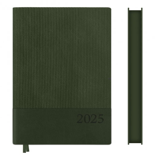 Щоденник А5 Leo Planner датований 2025 Velvet темно зелений 368 стор
