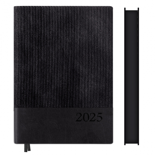 Щоденник А5 Leo Planner датований 2025 Velvet чорний 368 стор