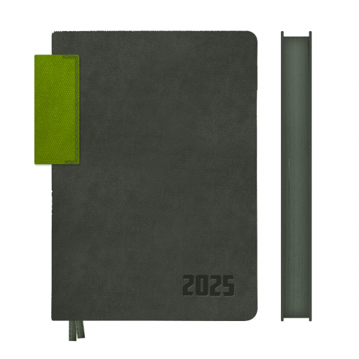 Щоденник А5 Leo Planner датований 2025 Infinity темно сірий 368 стор