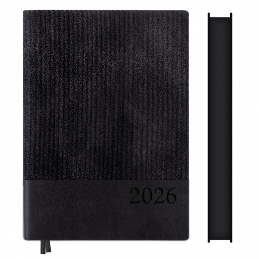 Діловий щоденник датований 2026 Leo Planner Velvet А5 368 стор. м'який чорний