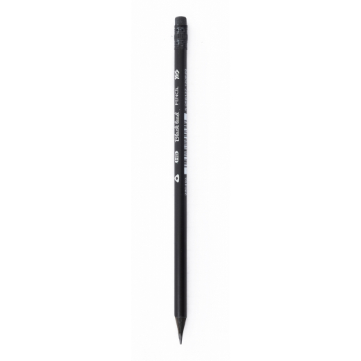 Олівець чорнографітний YES з чорного дерева трикуний з гумкою