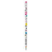 Олівець чорнографітний YES Happy colours з паперу круглий з гумкою