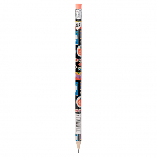 Олівець чорнографітний YES Sticky Mood трикутний з ластиком