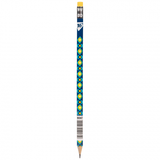 Олівець чорнографітний Yes Ukraine трикутний з гумкою