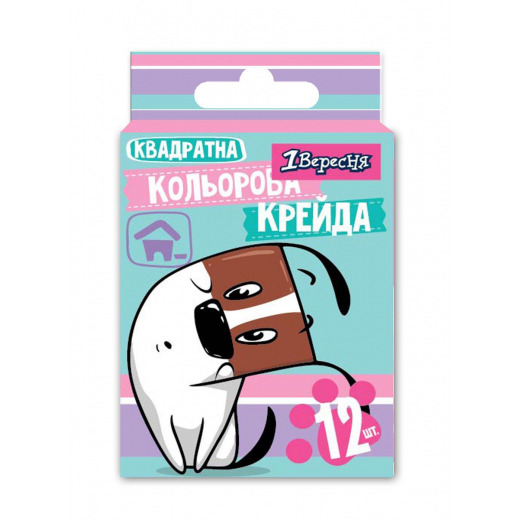 Крейда 1Вересня Best Friend кольорова 10х10 квадратна 12 шт