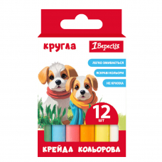 Крейда кольорова 1Вересня Classic 12 шт кругла