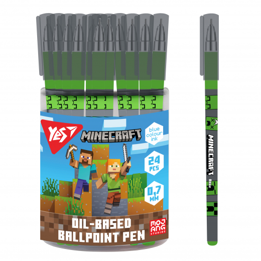 Ручка кулькова Yes Minecraft Heroes 0,7 мм синя