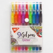 Набір гелевих ручок YES Glitter 9 штук