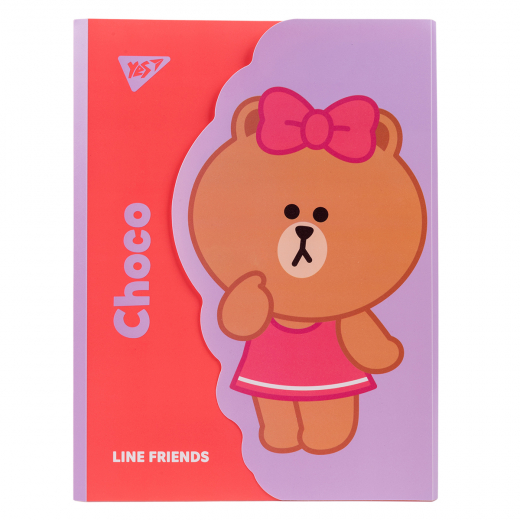 Папка-органайзер YES А4 з клапаном на липучці Line Friends. Choco