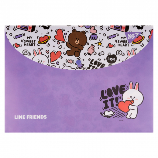 Папка конверт YES А4 на кнопці Line Friends