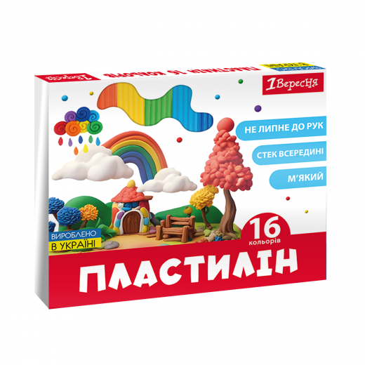 Пластилін 1Вересня Zoo Land 16 кольорів 320 г