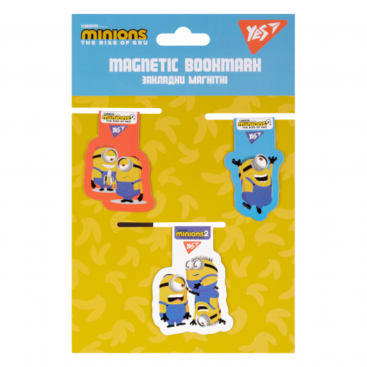 Закладки магнітні YES Minions, 3шт.