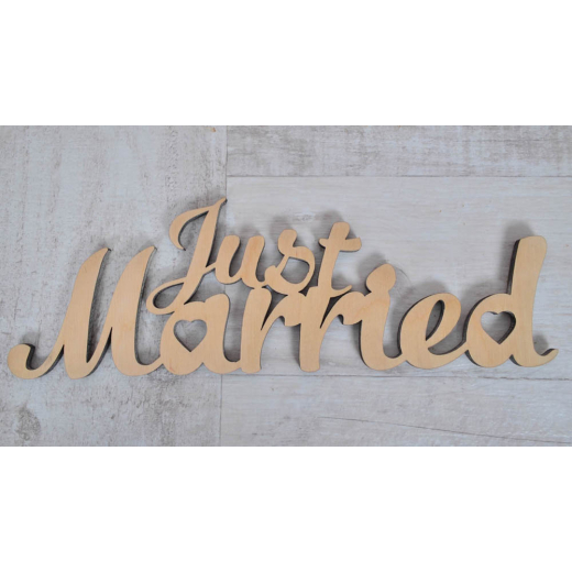 Напис з фанери 0,6 "Just married", 31 * 10см