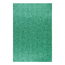 Фоаміран ЕВА зелений з гліттером, 200*300 мм, товщина 1,7 мм, 10 листів