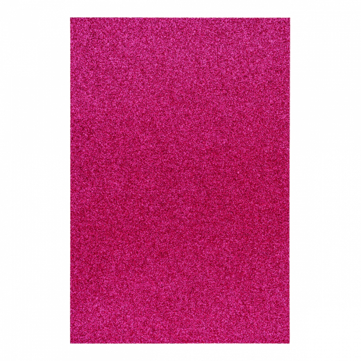 Фоаміран ЕВА яскраво-рожевий з гліттером, 200*300 мм, товщина 1,7 мм, 10 листів