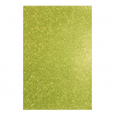 Фоаміран ЕВА жовто-зелений з гліттером, 200*300 мм, товщина 1,7 мм, 10 листів