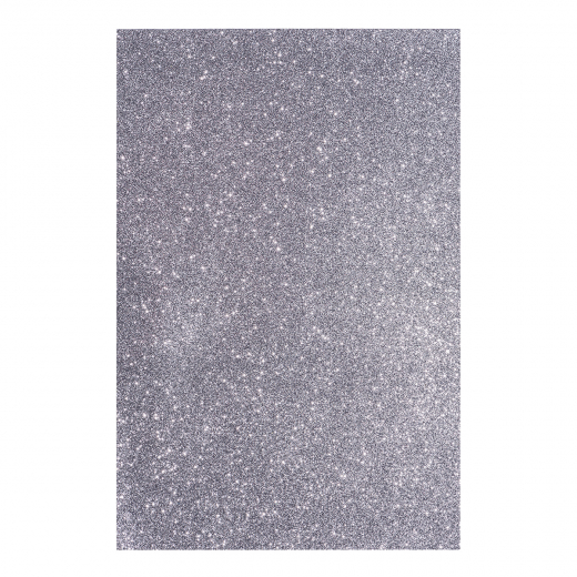 Фоаміран ЕВА темний срібний з гліттером, 200*300 мм, товщина 1,7 мм, 10 листів