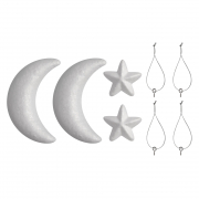 Пінопластові заготовки SANTI Місяць та зірка 12 штук мікс