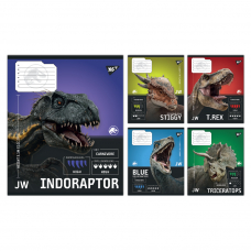 Зошит учнівський шкільний Yes JURASSIC WORLD Strength and Power А5 12 аркушів коса лінія