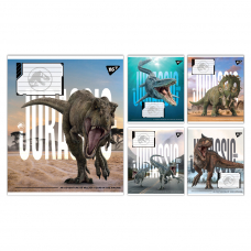 Зошит учнівський шкільний Yes JURASSIC WORLD ALIVE А5 12 аркушів коса лінія