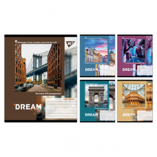 Зошит учнівський загальний Yes Dream City А5 96 аркушів клітинка