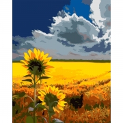 Набір, картина за номерами "Соняшник у полі", 40*50 см, SANTI