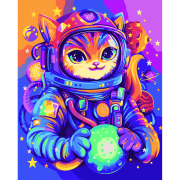 Картина за номерами SANTI Космічний патруль Кіт 40x50см ©pollypop92