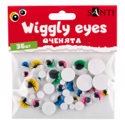 Оченята SANTI самоклеючі з віями кольорові асорті 36 шт