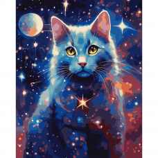 Картина за номерами SANTI Магічний кіт 40*50 метал. фарби
