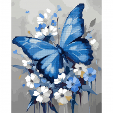 Картина за номерами з алмазною мозаїкою SANTI Метелик на квітах, 40*50 см.