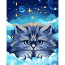 Картина за номерами з алмазною мозаїкою SANTI Мріючий кіт, 40*50 см.