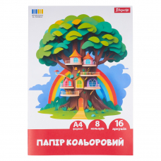 Папір кольоровий односторонній 1Вересня Classic 16 аркушів А4 скоба