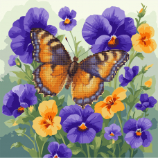 Картина за номерами з алмазною мозаїкою SANTI Яскравий метелик, 40*40 см.